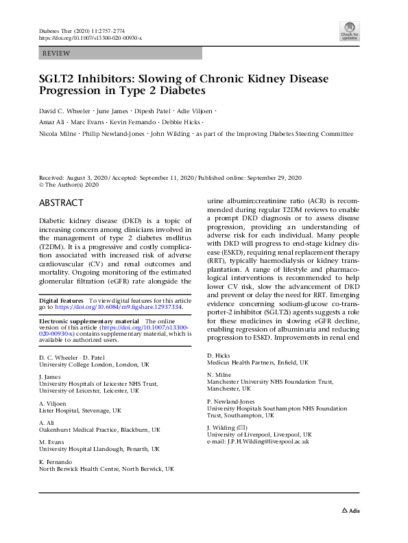 (PDF) SGLT2 Inhibitors: Slowing of Chronic Kidney Disease Progression ...
