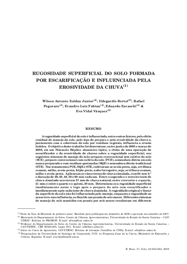 (PDF) Rugosidade superficial do solo formada por escarificação e ...