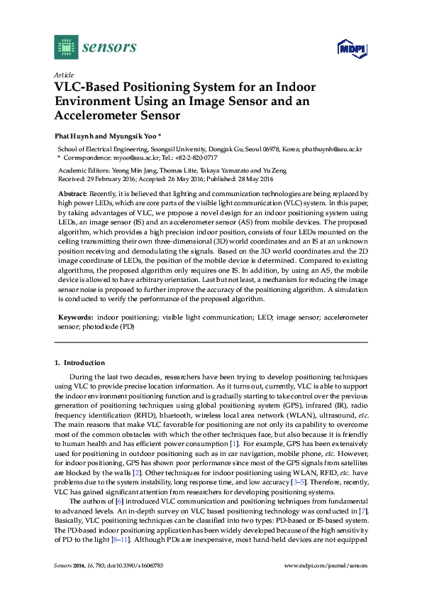 (PDF) VLC-Based Positioning System for an Indoor Environment Using an ...