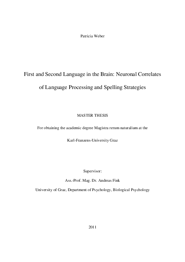(PDF) First and second language in the brain: Neuronal correlates of ...