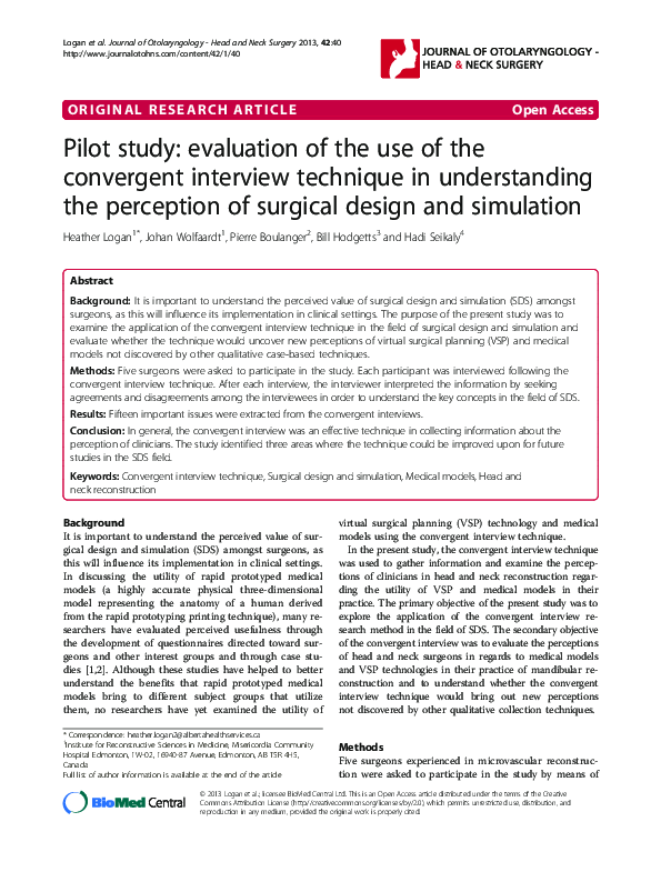 (PDF) Pilot study: evaluation of the use of the convergent interview ...