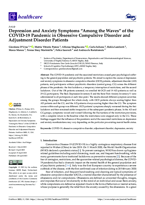 (PDF) Depression and Anxiety Symptoms “Among the Waves” of the COVID-19 ...