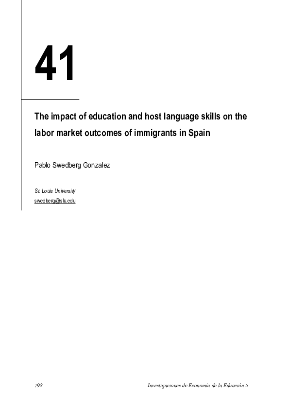 (PDF) The impact of education and host language skills on the labor ...