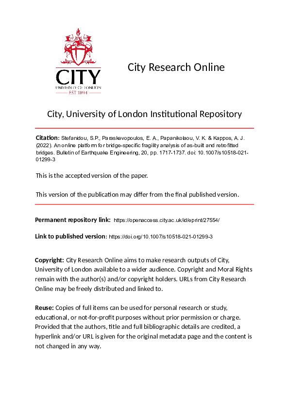 (PDF) An online platform for bridge-specific fragility analysis of as ...
