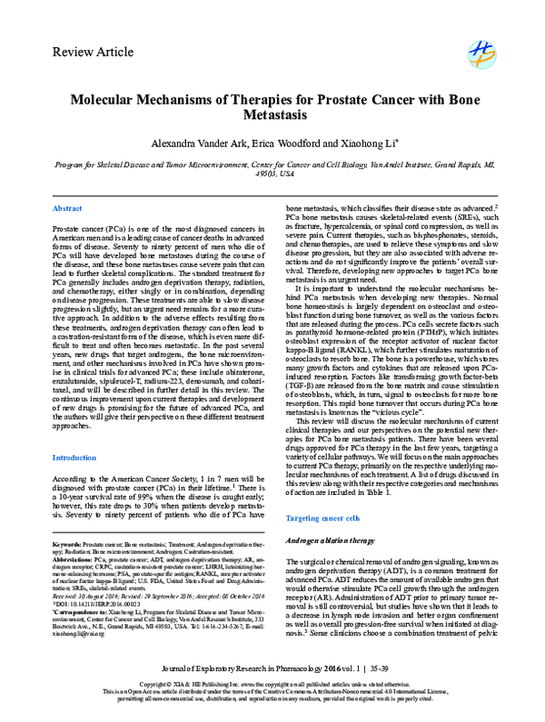 (PDF) Molecular Mechanisms of Therapies for Prostate Cancer with Bone ...
