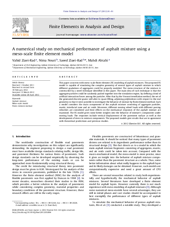 (PDF) A numerical study on mechanical performance of asphalt mixture ...