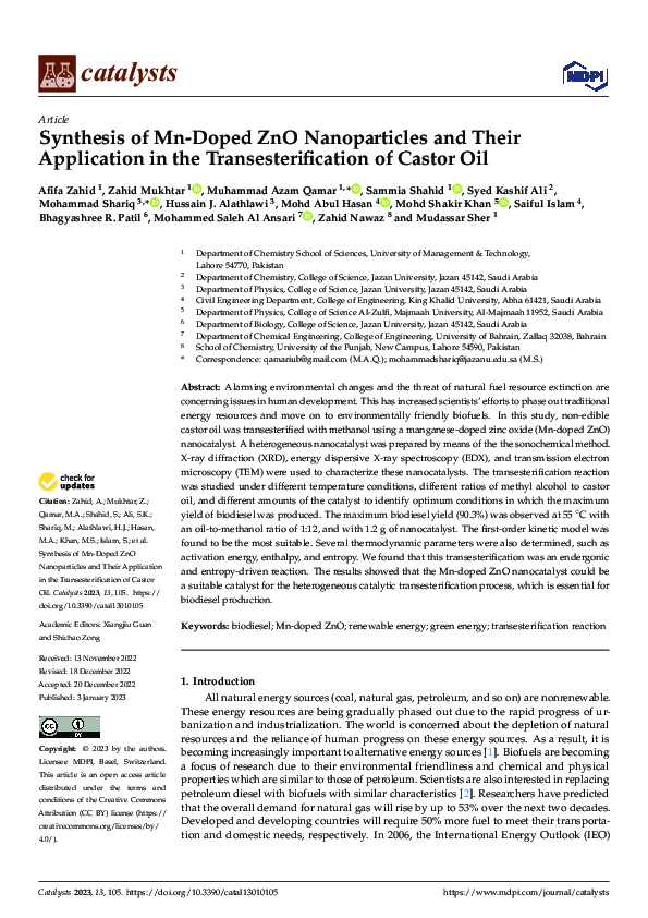 (PDF) Synthesis of Mn-Doped ZnO Nanoparticles and Their Application in ...