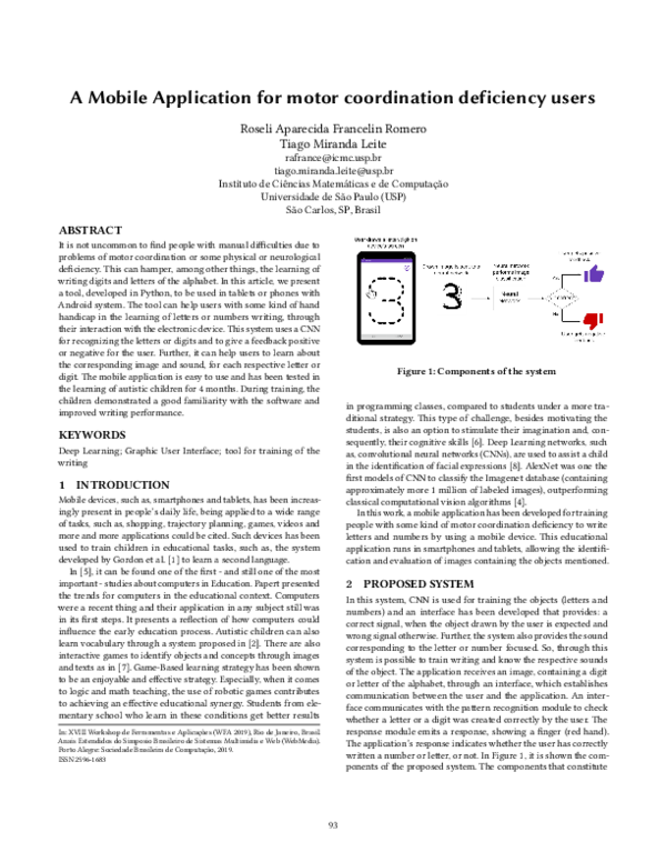 (PDF) A Mobile Application for motor coordination deficiency users