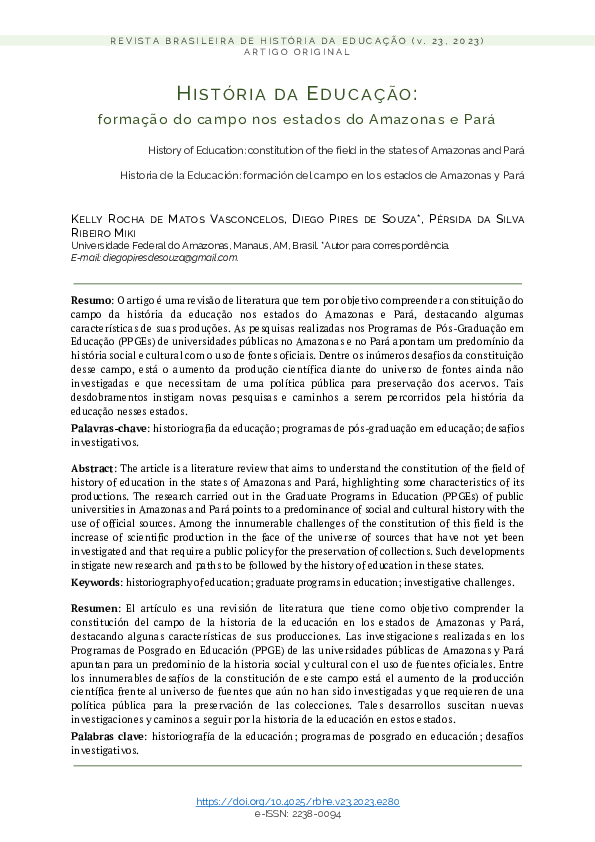 (PDF) História da Educação