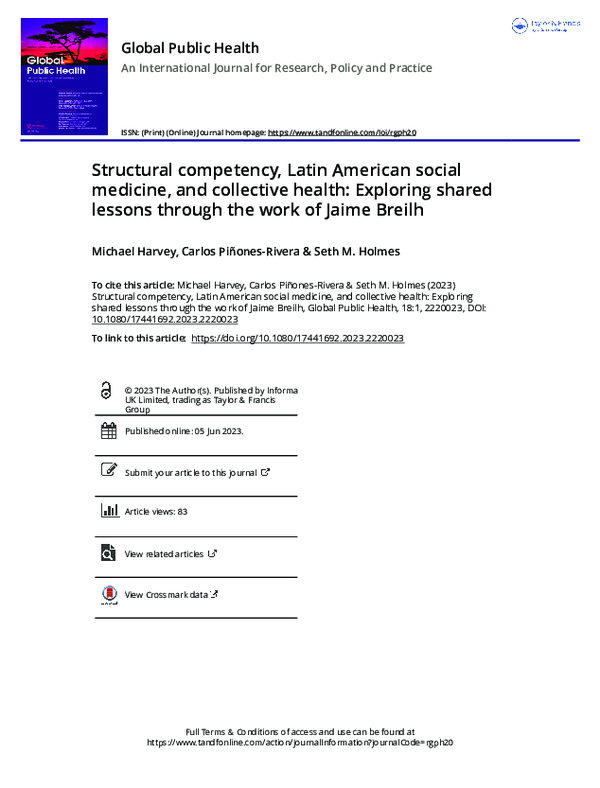 (PDF) Structural competency, Latin American social medicine, and ...