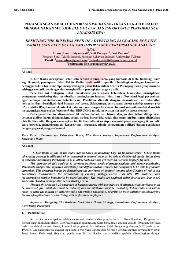 (PDF) PERANCANGAN KEBUTUHAN BISNIS PACKAGING IKLAN Di KLITE RADIO