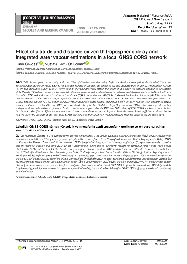 (PDF) Effect of altitude and distance on zenith tropospheric delay and ...