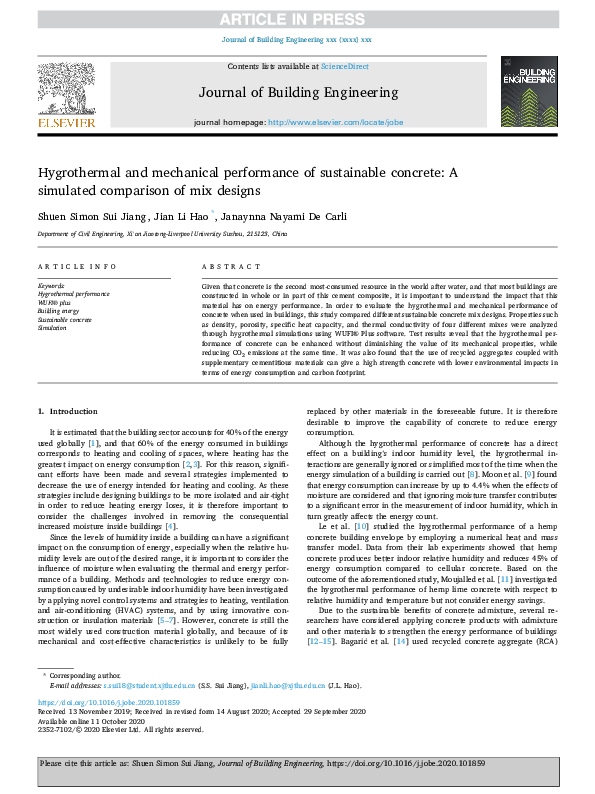 (PDF) Hygrothermal and mechanical performance of sustainable concrete ...