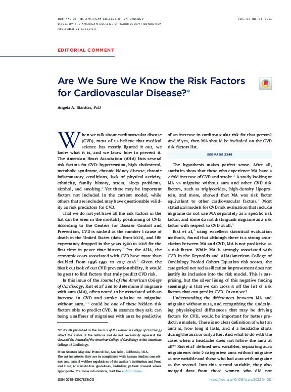 (PDF) Are We Sure We Know the Risk Factors for Cardiovascular Disease