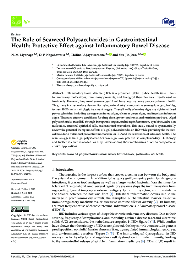 (PDF) The Role of Seaweed Polysaccharides in Gastrointestinal Health ...