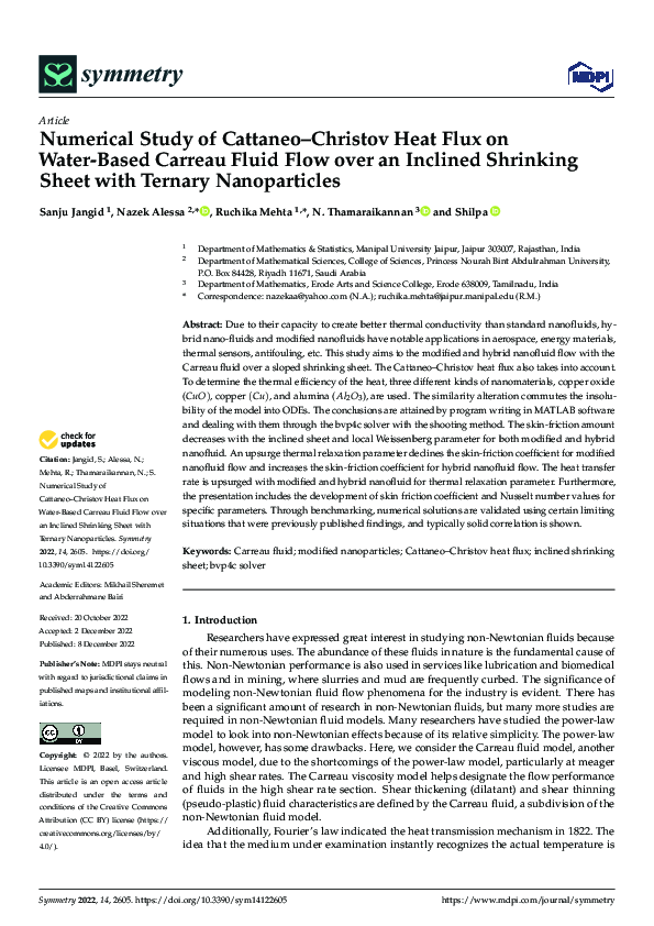 (PDF) Numerical Study of Cattaneo–Christov Heat Flux on Water-Based ...