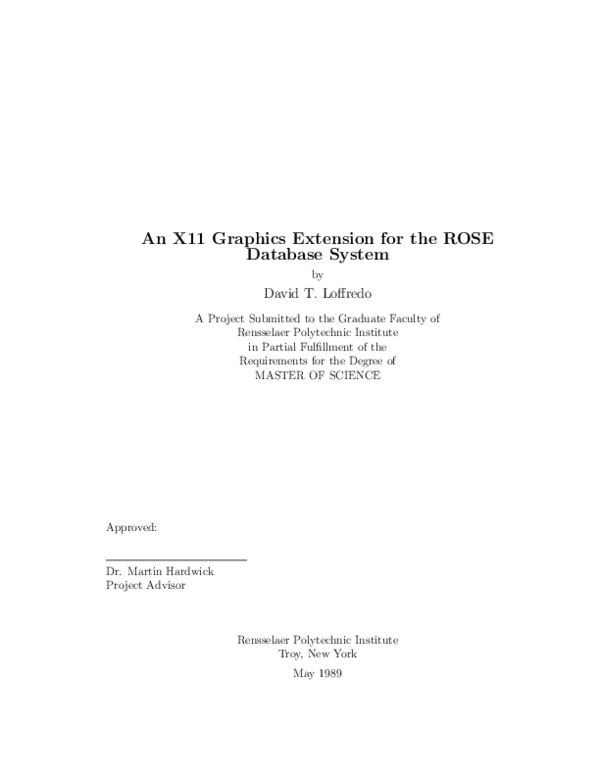 (PDF) An X11 Graphics Extension for the ROSE Database System