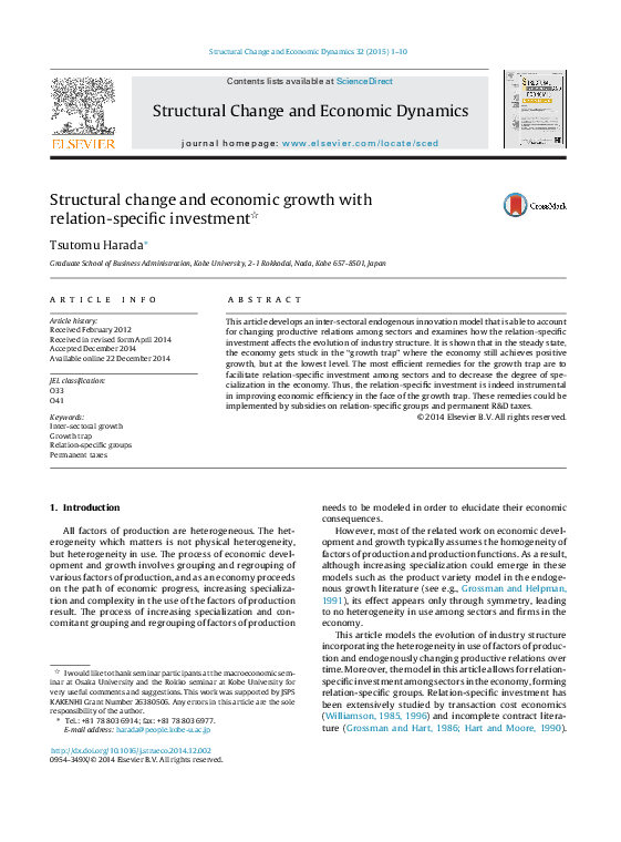 (PDF) Structural change and economic growth with relation-specific ...