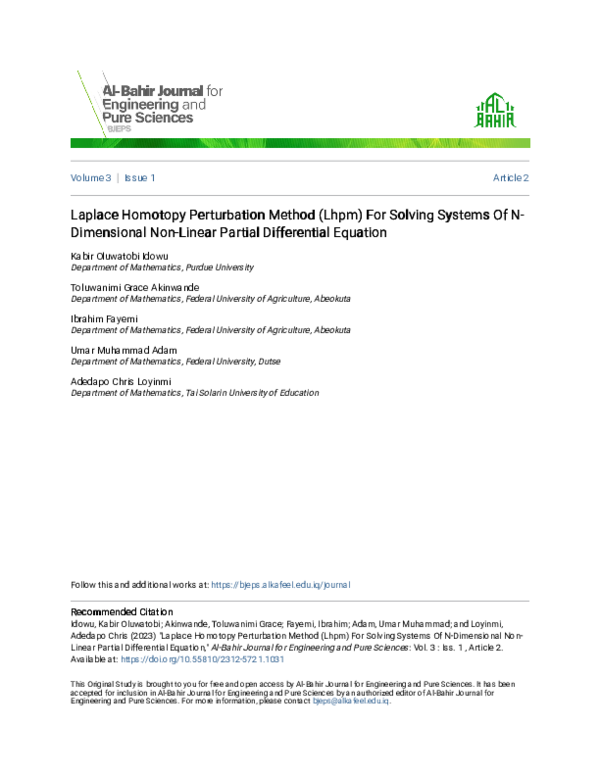 (PDF) Laplace Homotopy Perturbation Method (Lhpm) For Solving Systems ...
