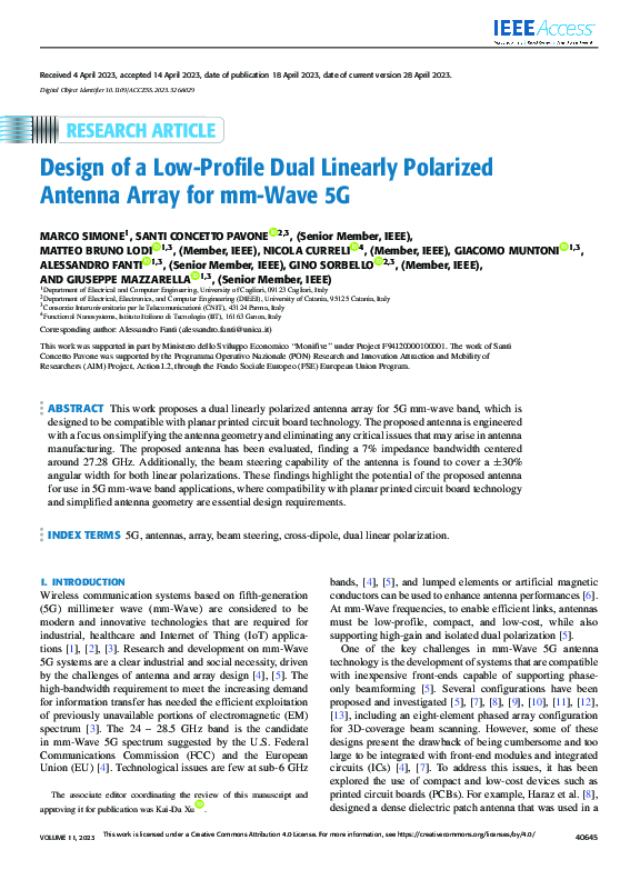 (PDF) Design of a Low-Profile Dual Linearly Polarized Antenna Array for ...