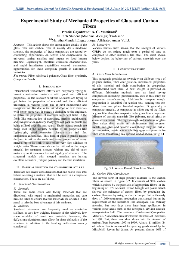 (PDF) Experimental Study of Mechanical Properties of Glass and Carbon ...