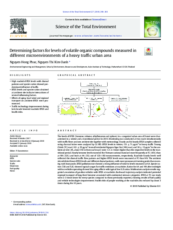(PDF) Determining factors for levels of volatile organic compounds ...