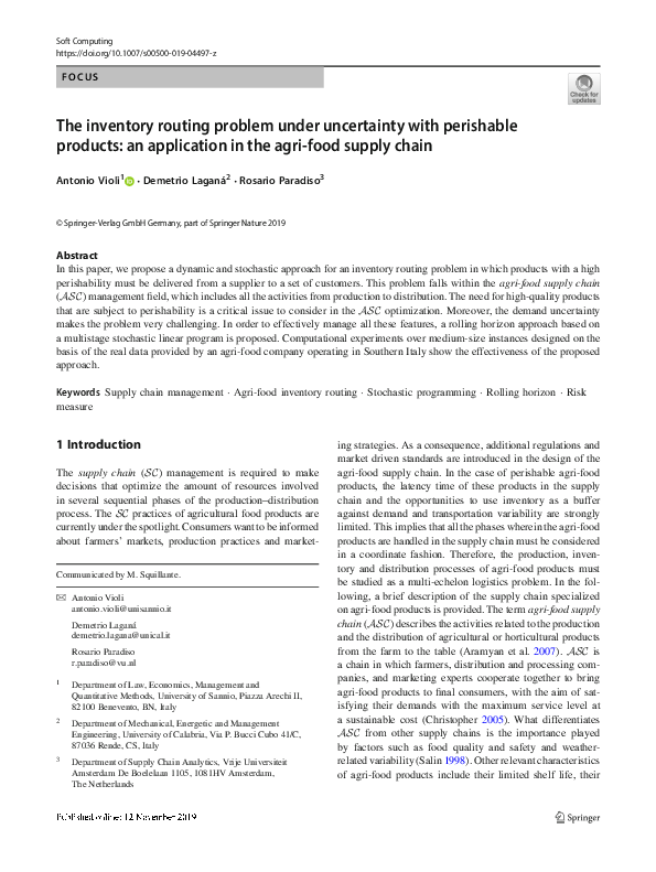 (PDF) The inventory routing problem under uncertainty with perishable ...