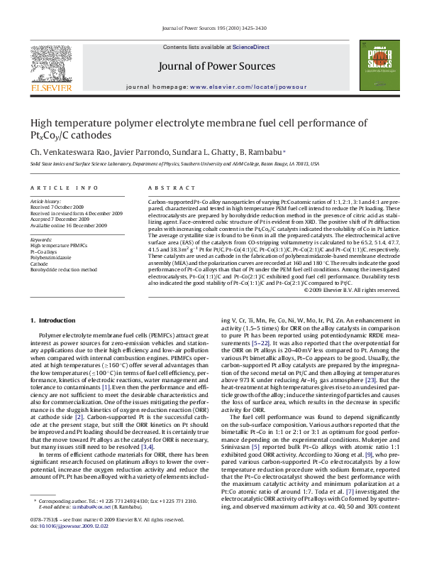 (PDF) High temperature polymer electrolyte membrane fuel cell ...