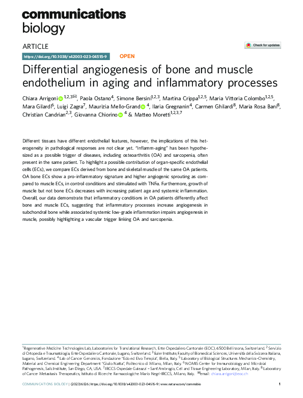 (PDF) Differential angiogenesis of bone and muscle endothelium in aging ...