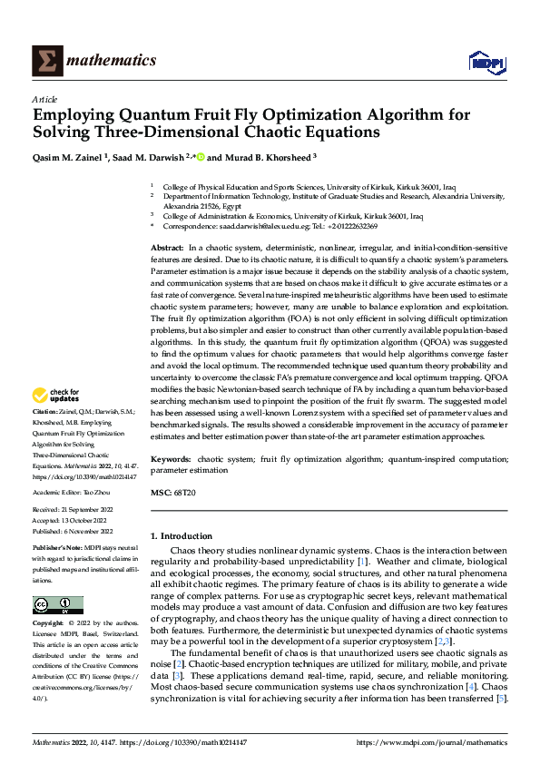 (PDF) Employing Quantum Fruit Fly Optimization Algorithm for Solving ...