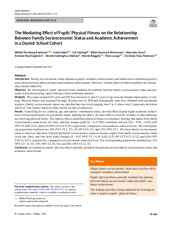 (PDF) The Mediating Effect of Pupils’ Physical Fitness on the ...