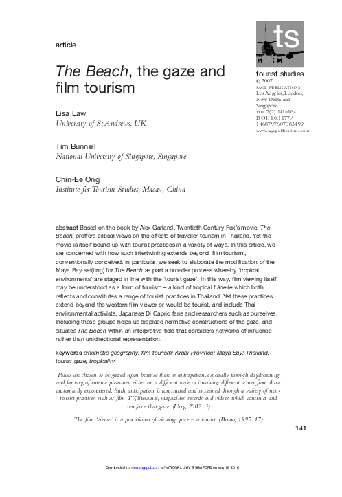 (PDF) The Beach, the gaze and film tourism