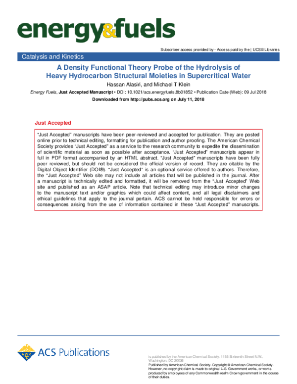 (PDF) Density Functional Theory Probe of the Hydrolysis of Heavy ...
