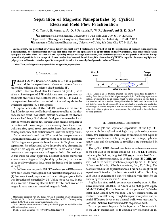(PDF) Separation of Magnetic Nanoparticles by Cyclical Electrical Field ...
