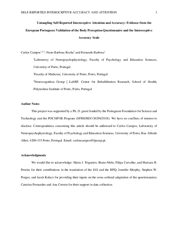 (PDF) Untangling Self-Reported Interoceptive Attention and Accuracy ...