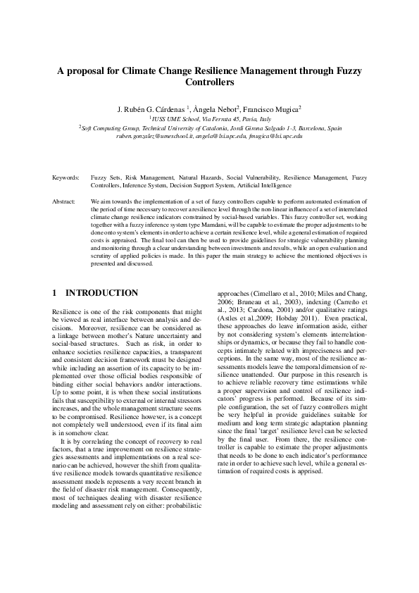 (PDF) A Proposal for Climate Change Resilience Management through Fuzzy ...