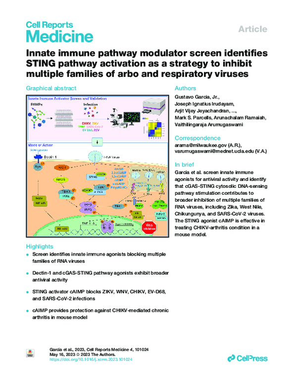 (PDF) Innate immune pathway modulator screen identifies STING pathway ...