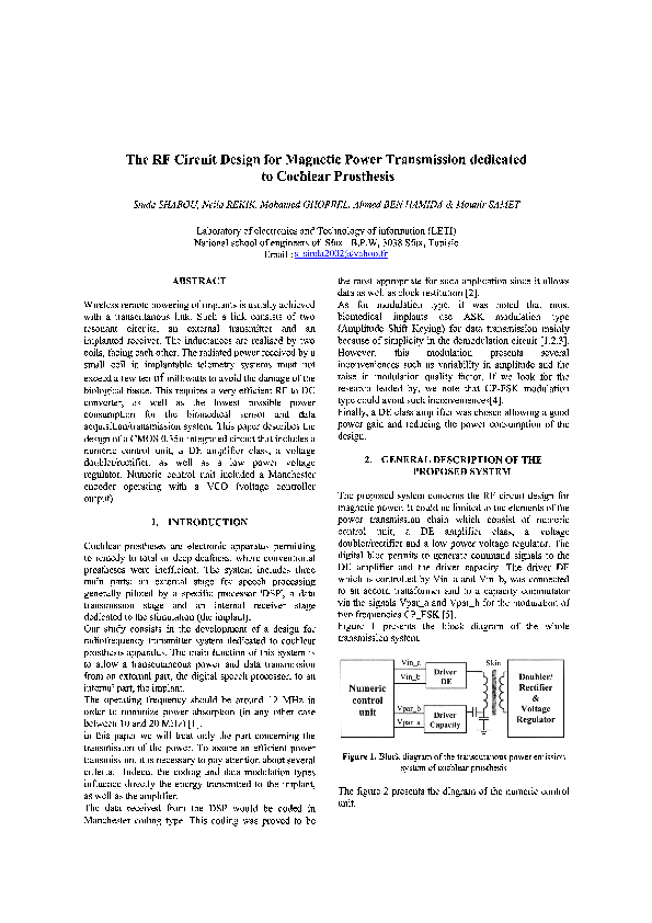 (PDF) The RF circuit design for magnetic power transmission dedicated ...