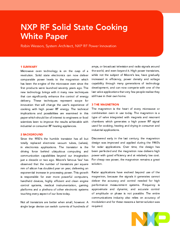 (PDF) NXP RF Solid State Cooking White Paper