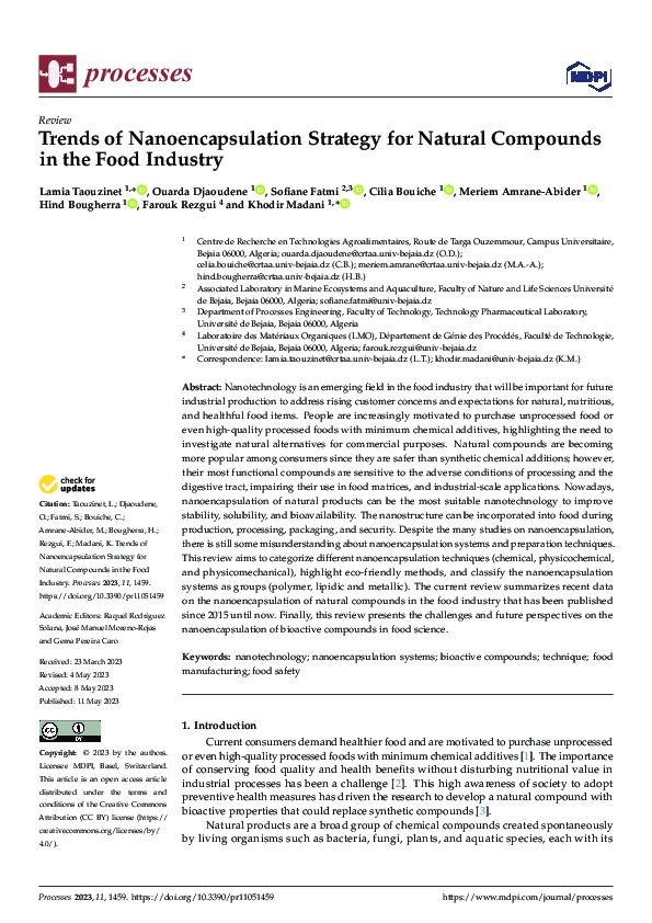 (PDF) Trends of Nanoencapsulation Strategy for Natural Compounds in the ...