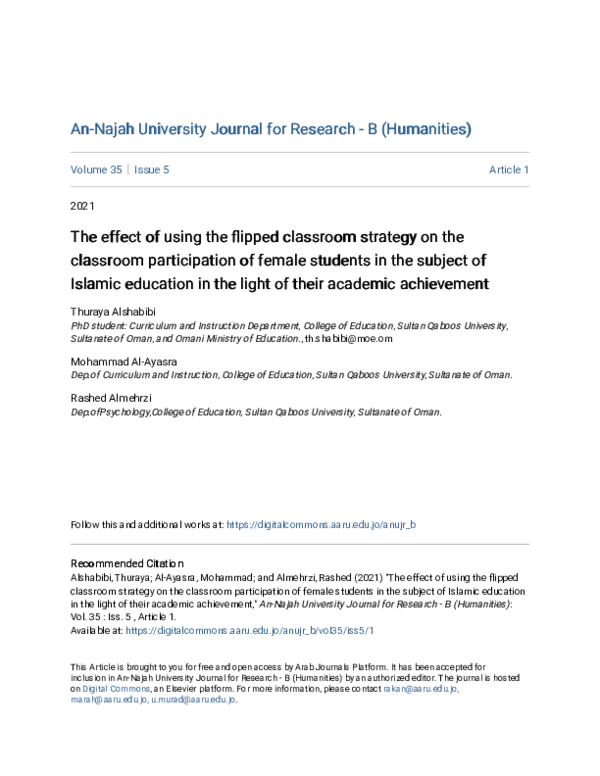 (PDF) The effect of using the flipped classroom strategy on the ...