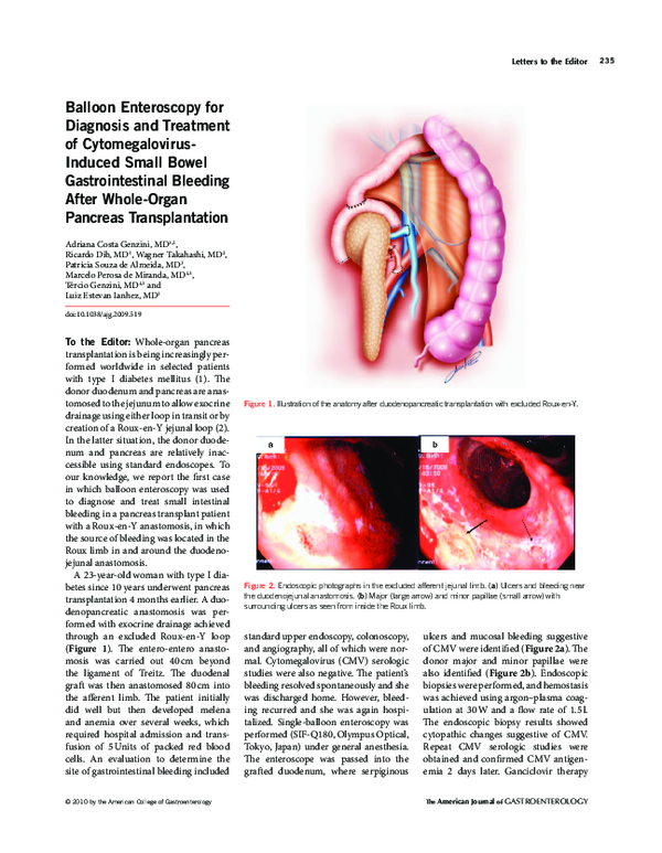 (PDF) Balloon enteroscopy for diagnosis and treatment of ...