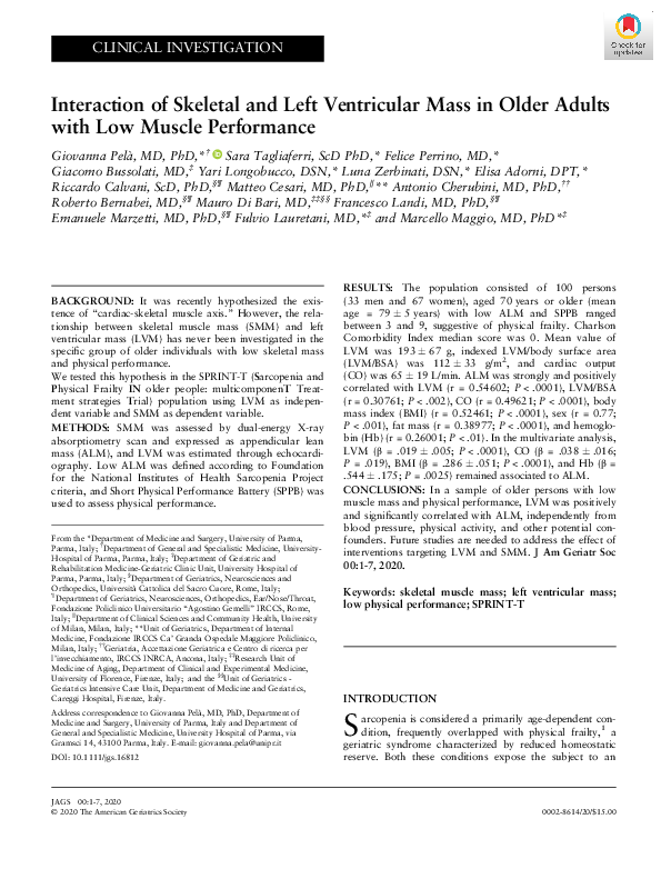 (PDF) Interaction of Skeletal and Left Ventricular Mass in Older Adults ...