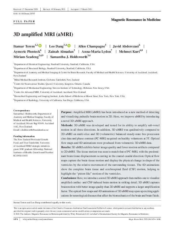 (PDF) 3D amplified MRI (aMRI)