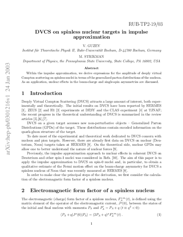 (PDF) Deeply virtual Compton scattering on spinless nuclear targets in ...