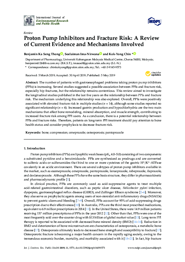 (PDF) Proton Pump Inhibitors and Fracture Risk: A Review of Current ...