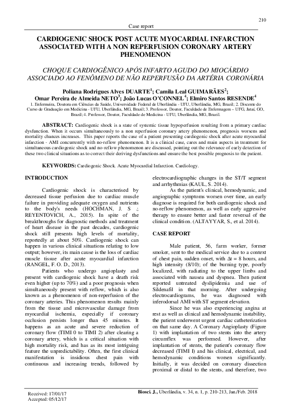 (PDF) Cardiogenic shock post acute myocardial infarction associated ...