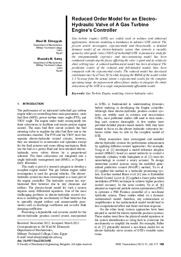 (PDF) Reduced order model for an electro-hydraulic valve of a gas ...