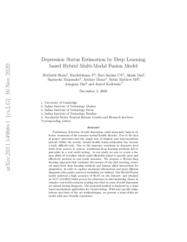 (PDF) Depression Status Estimation by Deep Learning based Hybrid Multi ...
