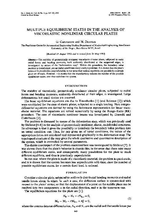(PDF) Multiple equilibrium states in the analysis of viscoelastic ...